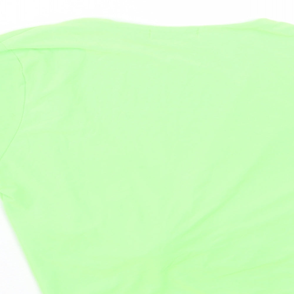 Womens UK Size 6 PRETTYLITTLETHING Green Cropped T-Shirt