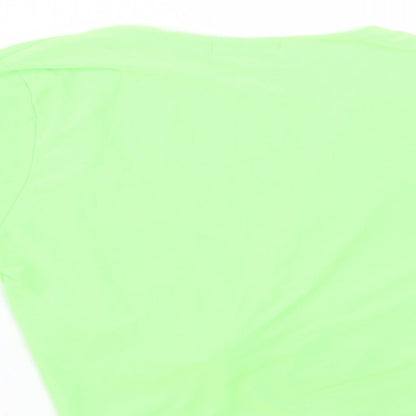 Womens UK Size 6 PRETTYLITTLETHING Green Cropped T-Shirt