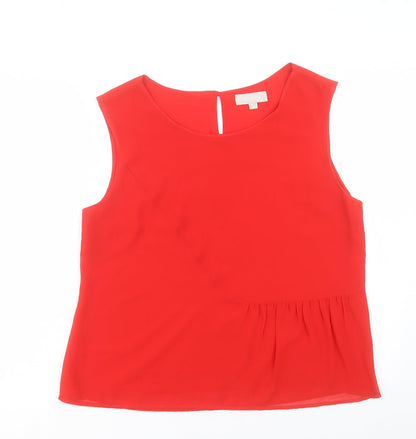 Havren Womens Red Polyester Basic Tank Size 16 Scoop Neck