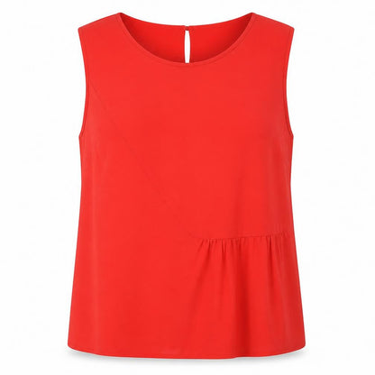 Havren Womens Red Polyester Basic Tank Size 16 Scoop Neck