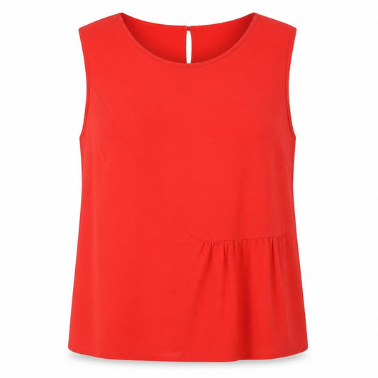Havren Womens Red Polyester Basic Tank Size 16 Scoop Neck