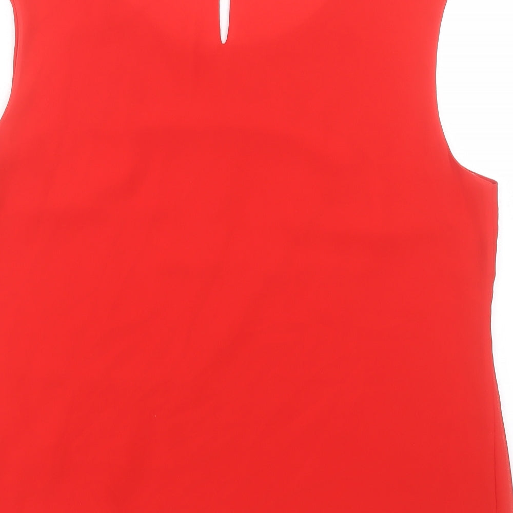 Havren Womens Red Polyester Basic Tank Size 16 Scoop Neck
