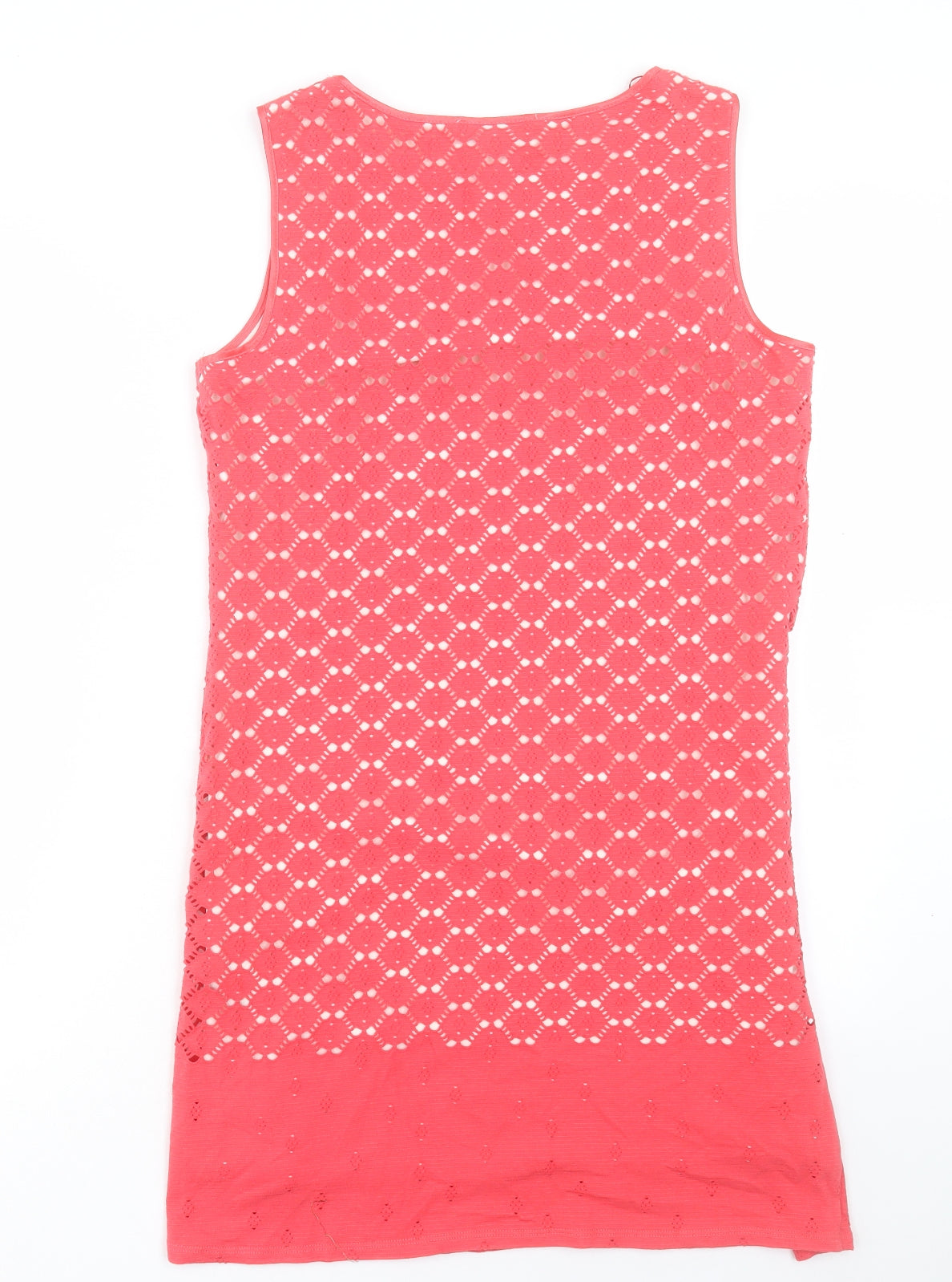 Wallis Womens Pink Cotton Shift Size 12 Boat Neck Pullover