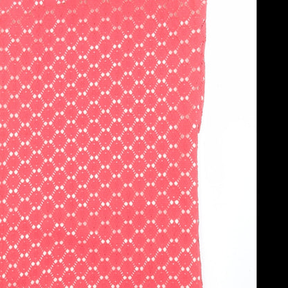 Wallis Womens Pink Cotton Shift Size 12 Boat Neck Pullover