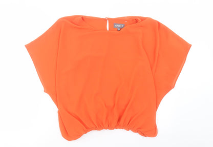 Womens UK Size 8 Apricot Orange Basic T-Shirt