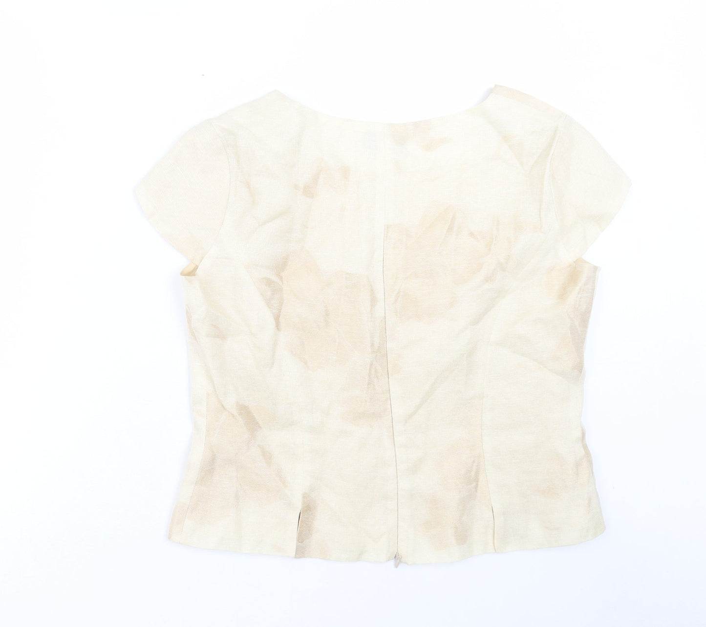 MARIA COCA Womens Ivory Acetate Basic T-Shirt Size 18 Boat Neck