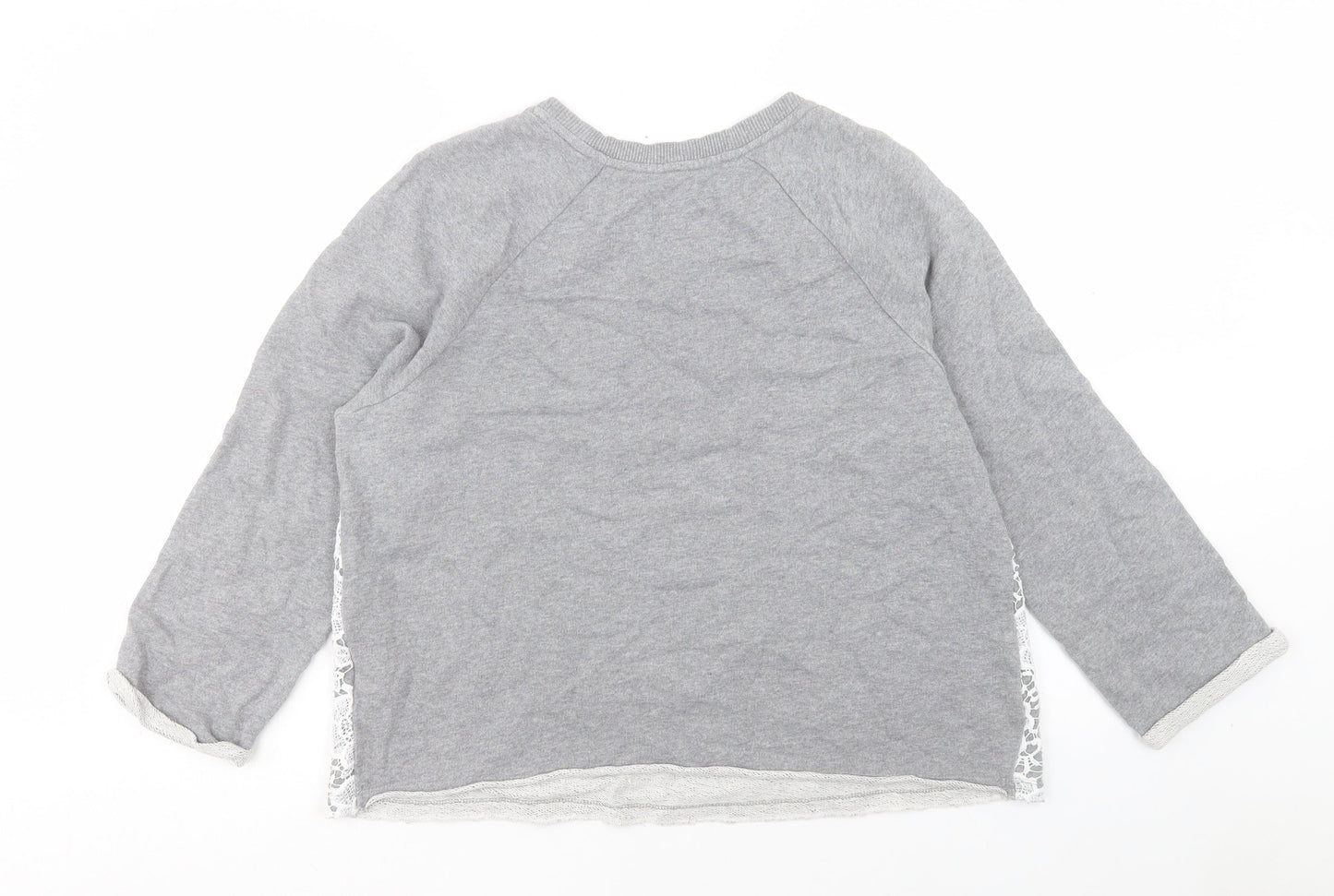 Matalan Womens Grey Cotton Pullover Sweatshirt Size 14 Pullover