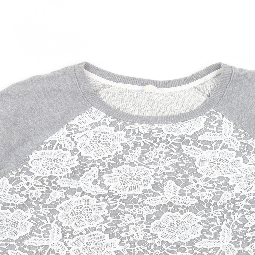 Matalan Womens Grey Cotton Pullover Sweatshirt Size 14 Pullover