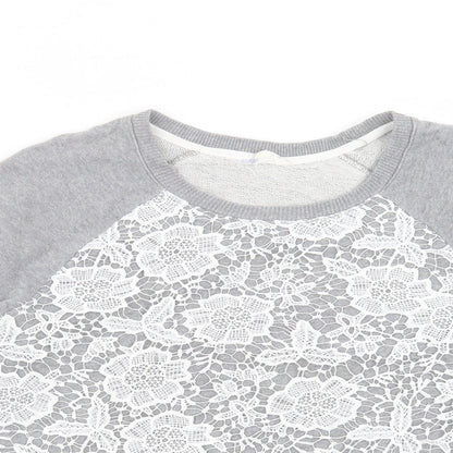Matalan Womens Grey Cotton Pullover Sweatshirt Size 14 Pullover