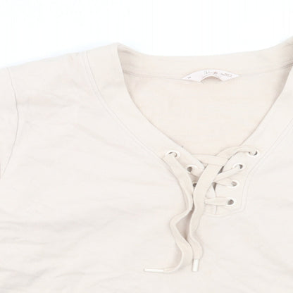 Marks and Spencer Womens Beige Cotton Pullover Sweatshirt Size M Pullover