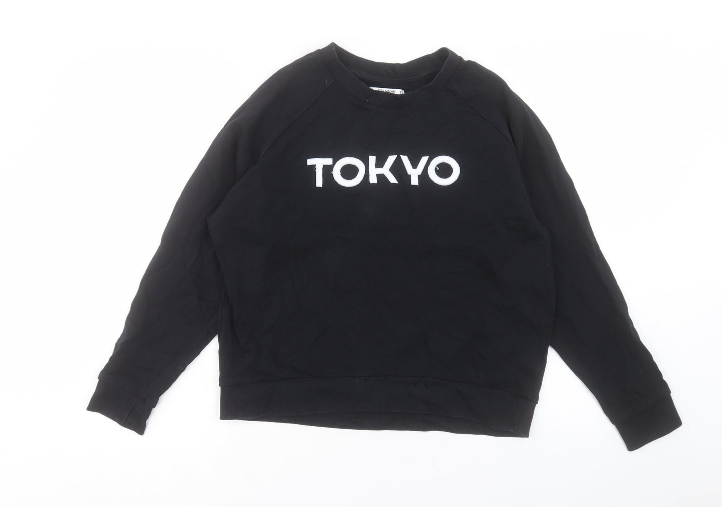 Womens UK Size M Pull&Bear Black Pullover Sweatshirt