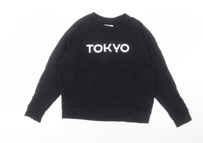 Womens UK Size M Pull&Bear Black Pullover Sweatshirt