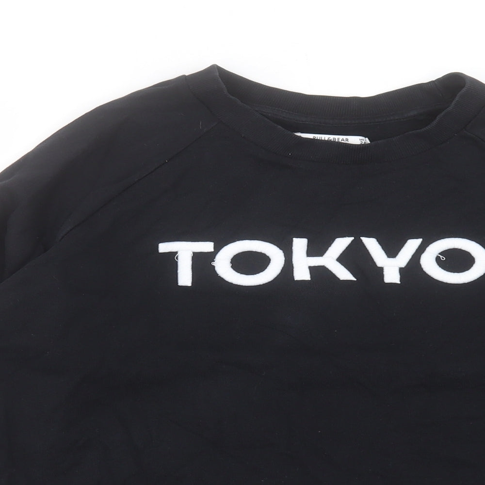 Womens UK Size M Pull&Bear Black Pullover Sweatshirt