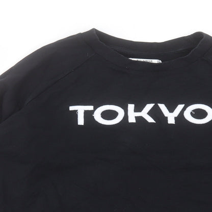 Womens UK Size M Pull&Bear Black Pullover Sweatshirt