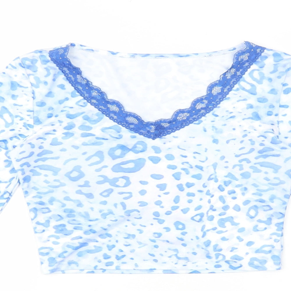Womens UK Size XS SheIn Multicoloured Cropped T-Shirt