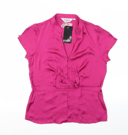 Womens UK Size 12 Vogue Pink Basic Blouse