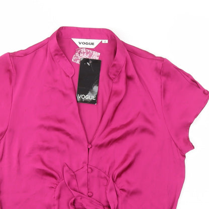 Womens UK Size 12 Vogue Pink Basic Blouse
