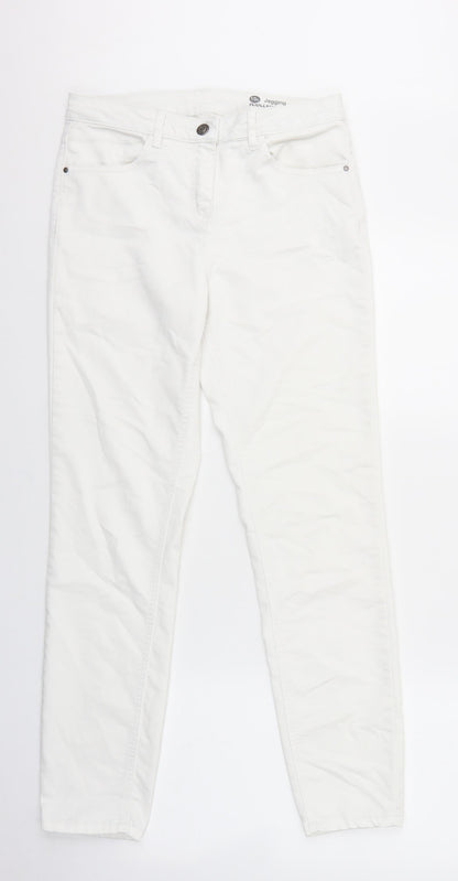 Debenhams Womens White Cotton Jegging Jeans Size 10 L28 in Regular Zip