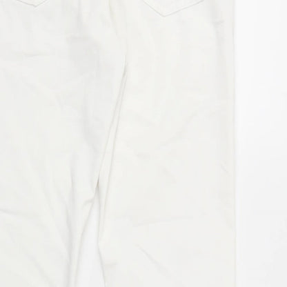 Debenhams Womens White Cotton Jegging Jeans Size 10 L28 in Regular Zip