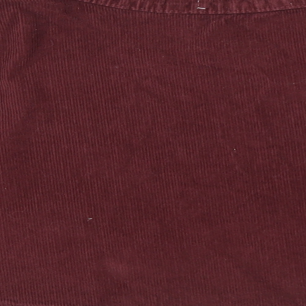 American Apparel Womens Red Cotton Flare Skirt Size XS Zip - Snap button Closure