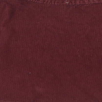 American Apparel Womens Red Cotton Flare Skirt Size XS Zip - Snap button Closure