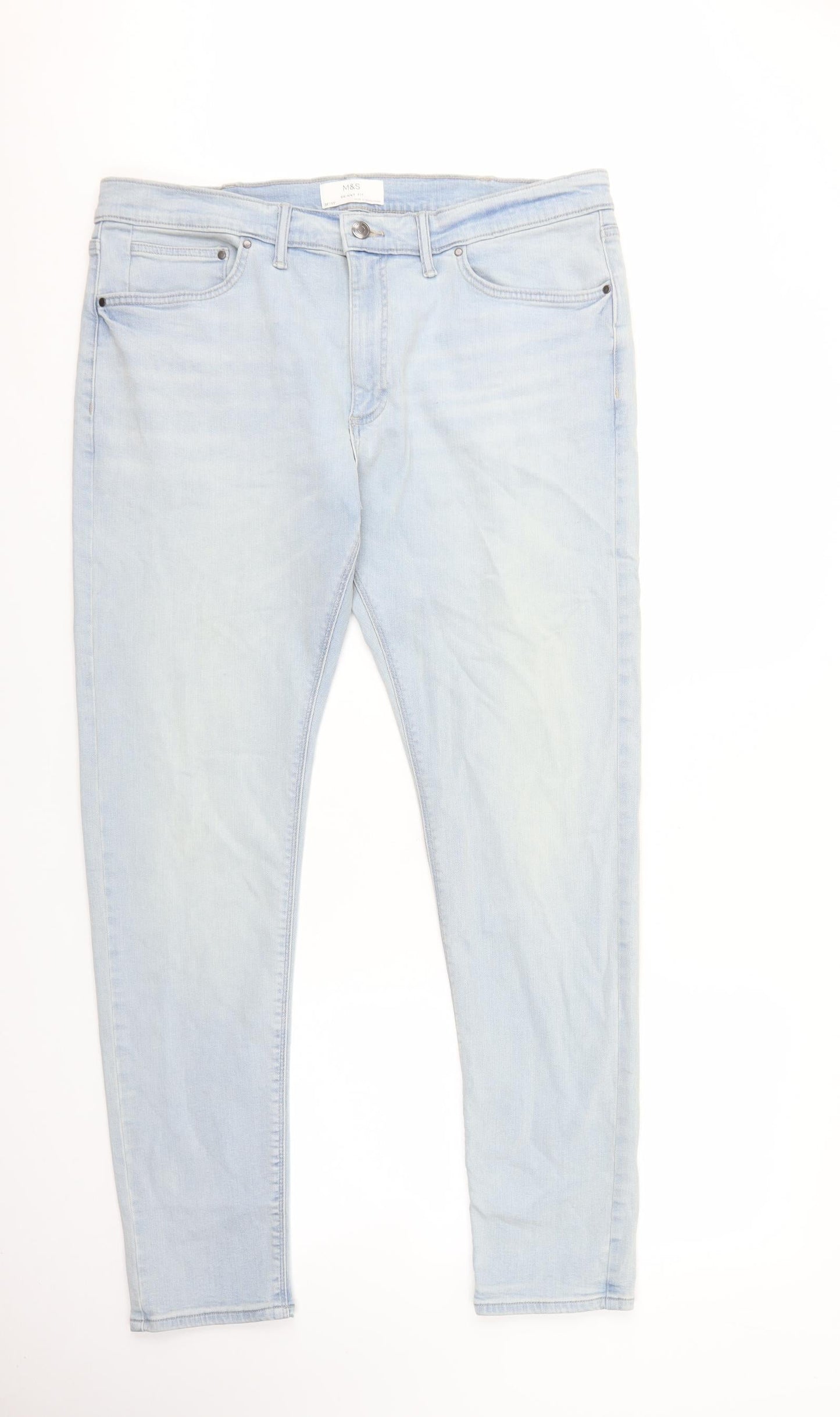 Womens UK Size 38 in Marks and Spencer Regular Fit Skinny Blue Jeans