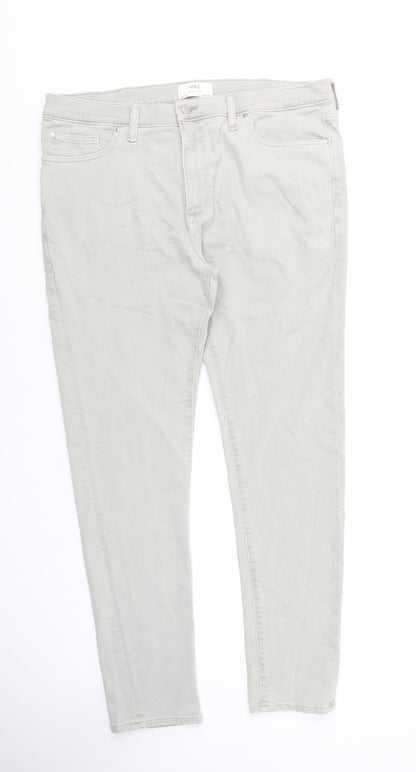 Marks and Spencer Womens Grey Cotton Skinny Jeans Size 40 in L30.5 in Regular Zip
