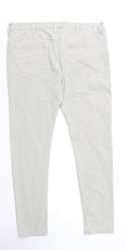 Marks and Spencer Womens Grey Cotton Skinny Jeans Size 40 in L30.5 in Regular Zip