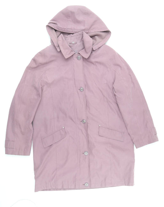 Klass Womens Purple Parka Coat Size M Zip - Panelling Detail, Drawstring