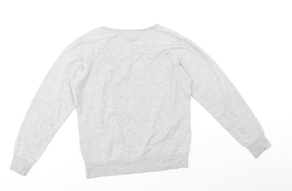 New Look Girls Grey Cotton Pullover Sweatshirt Size 12-13 Years - Honolulu Surfer
