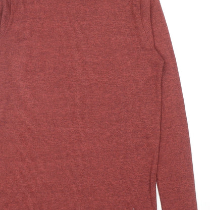 TU Womens Orange Mock Neck Viscose Pullover Jumper Size 10