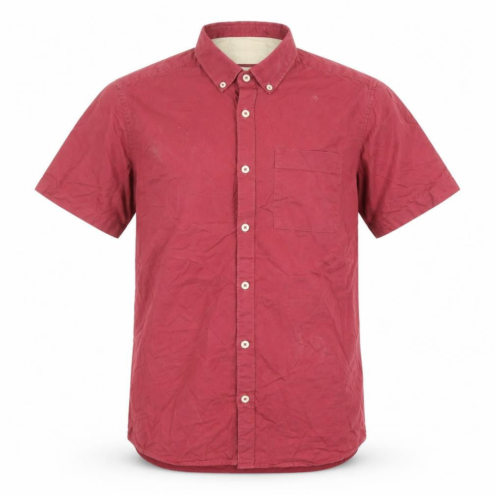 Mens UK Size S River Island Red  Button-Up Short Sleeve Casual Shirt