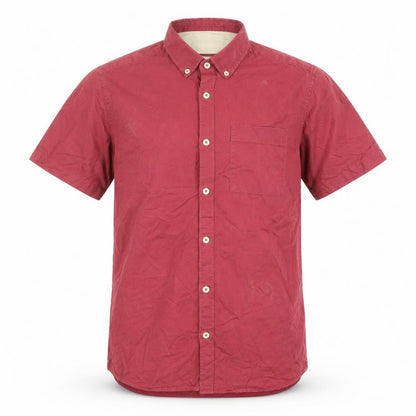 Mens UK Size S River Island Red  Button-Up Short Sleeve Casual Shirt