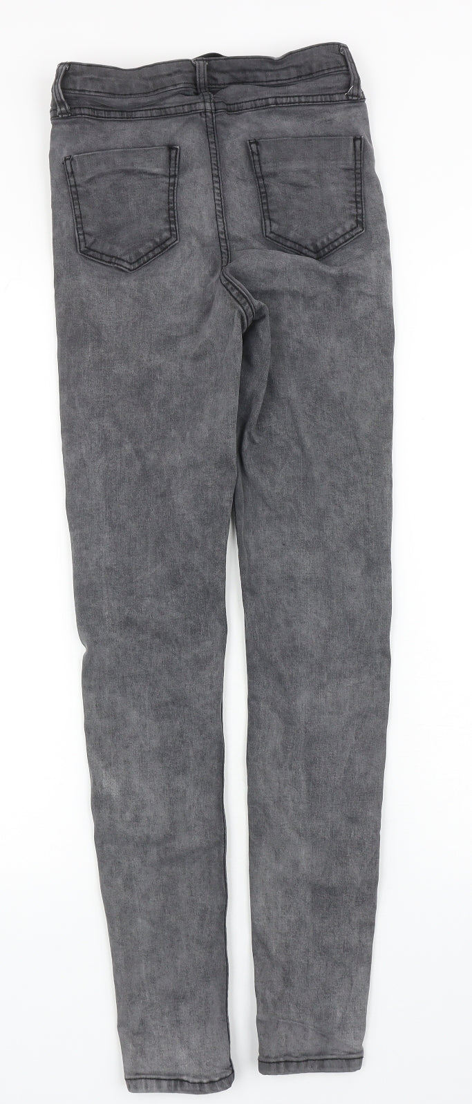 Denim & Co. Womens Grey Cotton Skinny Jeans Size 8 L28 in Regular Zip