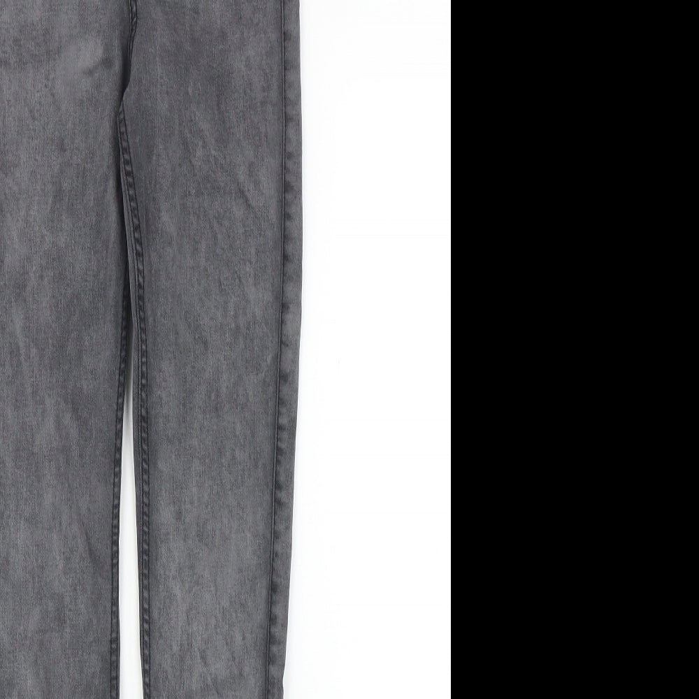 Denim & Co. Womens Grey Cotton Skinny Jeans Size 8 L28 in Regular Zip