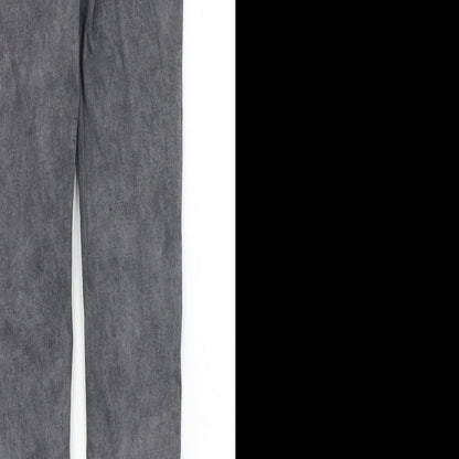 Denim & Co. Womens Grey Cotton Skinny Jeans Size 8 L28 in Regular Zip