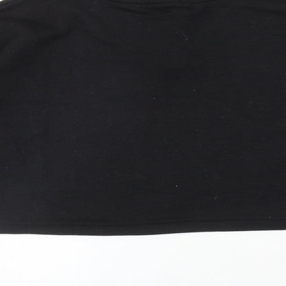 I SAW IT FIRST Womens Black Cotton Pullover Sweatshirt Size 12 Zip - Cropped