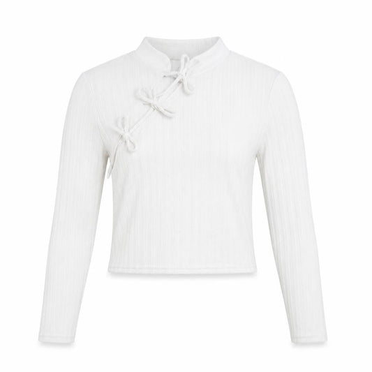 Collusion Womens White Polyester Basic T-Shirt Size 12 Mock Neck - Cut Out