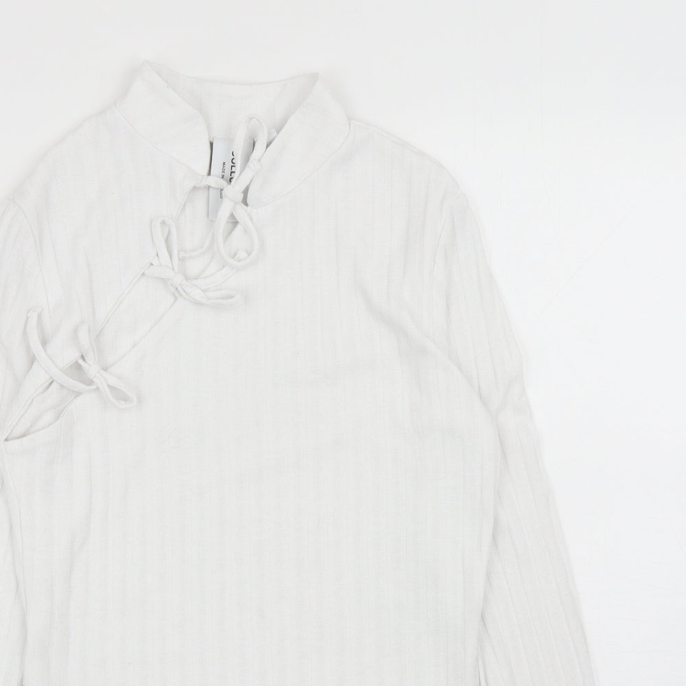 Womens UK Size 12 COLLUSION White Basic T-Shirt
