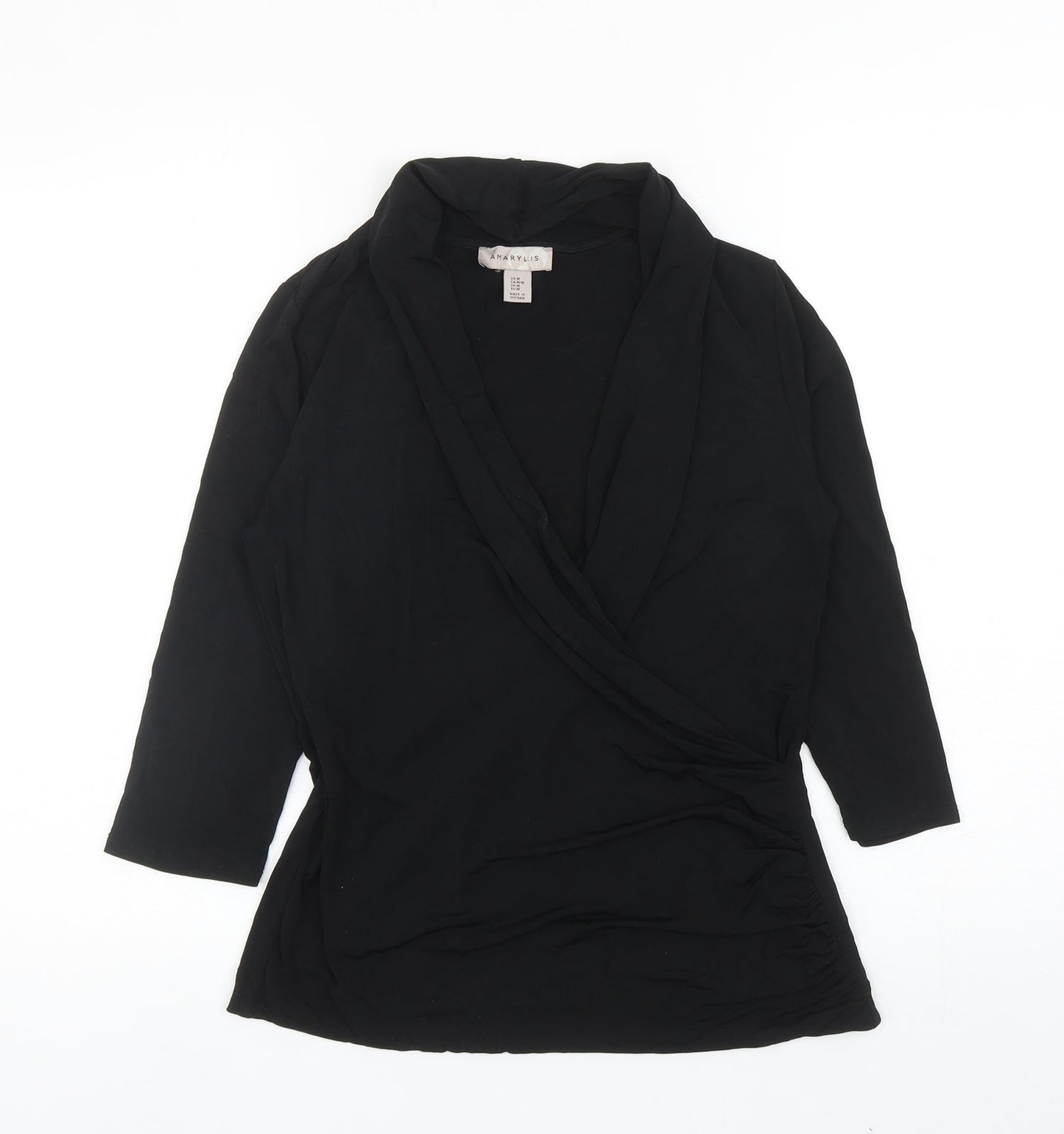 Womens UK Size M Amaryllis Black Basic Blouse
