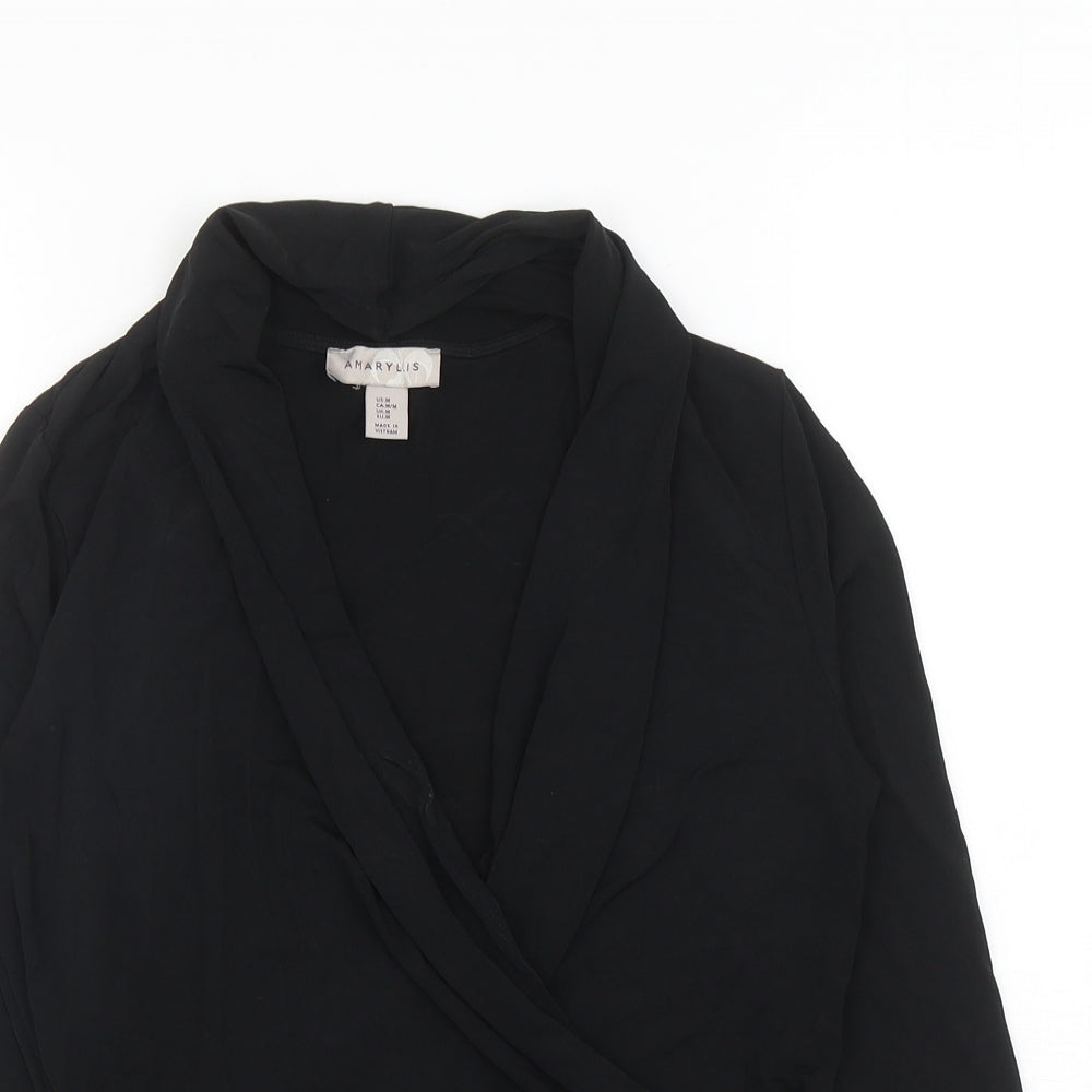 Womens UK Size M Amaryllis Black Basic Blouse