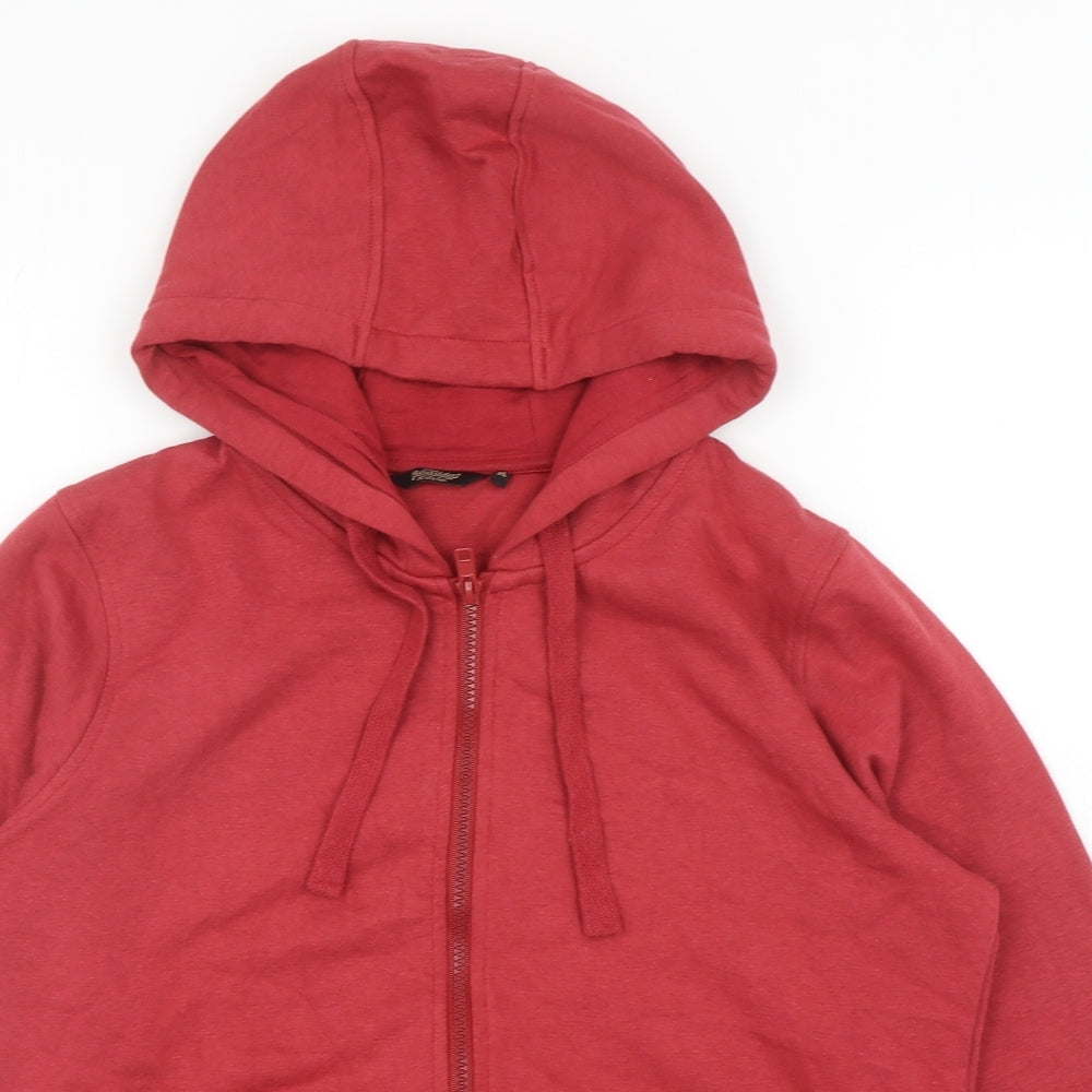 Roadster Womens Red Cotton Blend Full Zip Hoodie Size M Zip