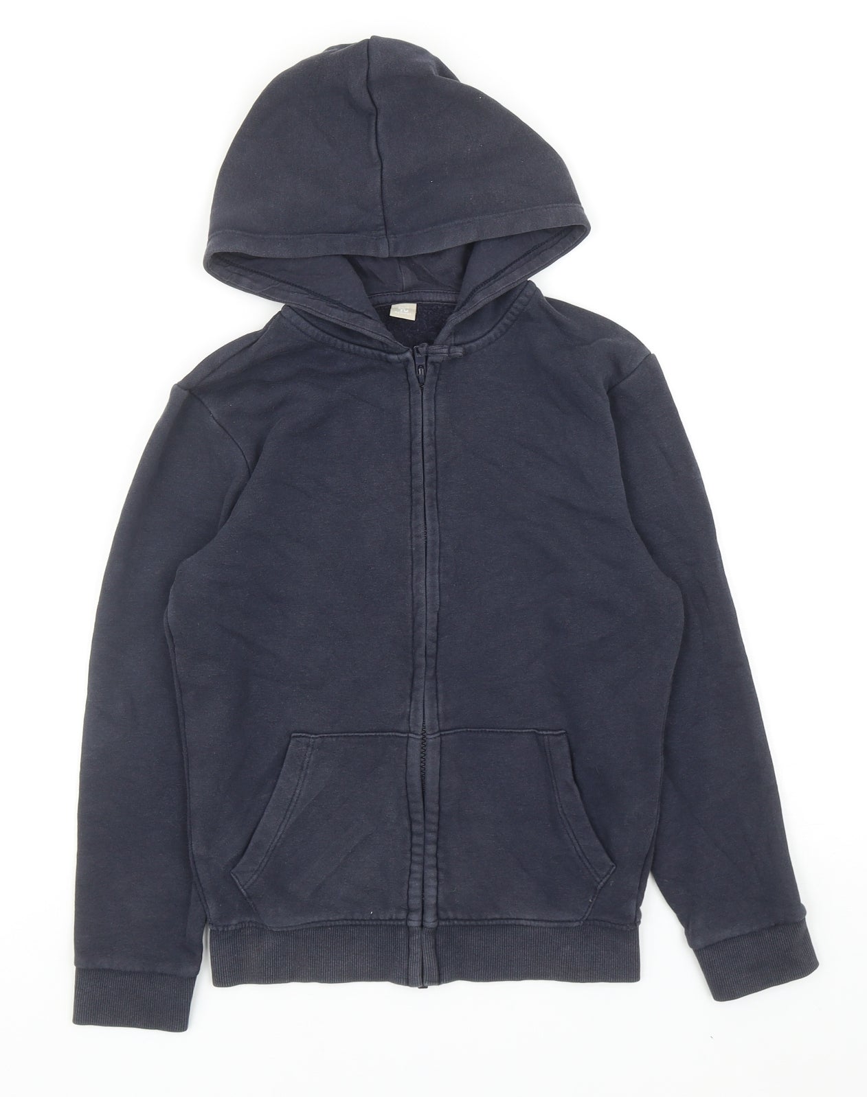 TU Boys Blue Cotton Full Zip Hoodie Size 9 Years Zip