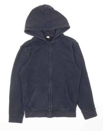 TU Boys Blue Cotton Full Zip Hoodie Size 9 Years Zip