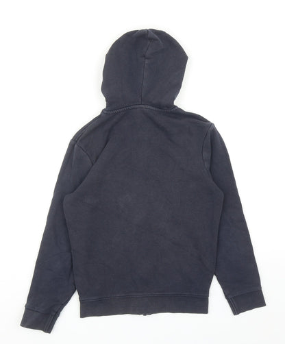 TU Boys Blue Cotton Full Zip Hoodie Size 9 Years Zip