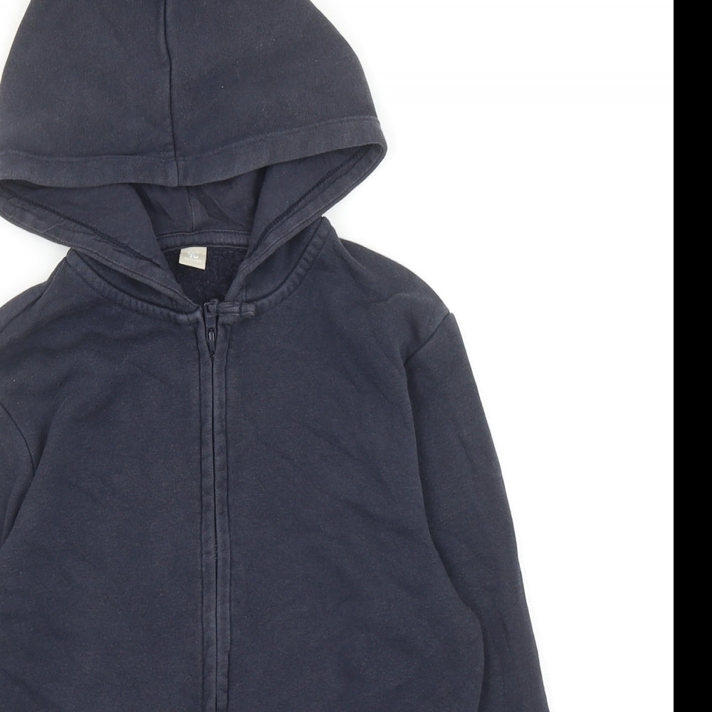 TU Boys Blue Cotton Full Zip Hoodie Size 9 Years Zip