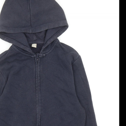 TU Boys Blue Cotton Full Zip Hoodie Size 9 Years Zip