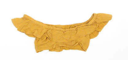 Womens UK Size 10 Topshop Yellow Cropped Blouse