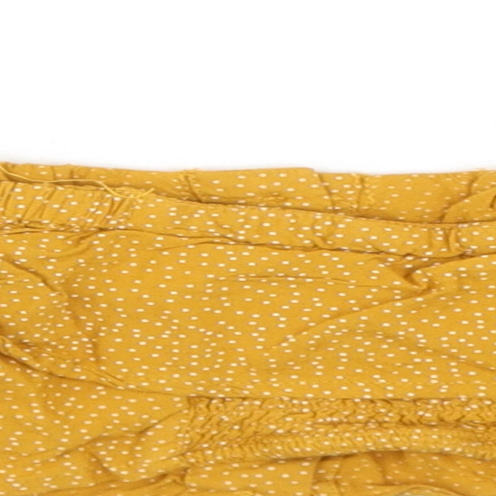 Womens UK Size 10 Topshop Yellow Cropped Blouse