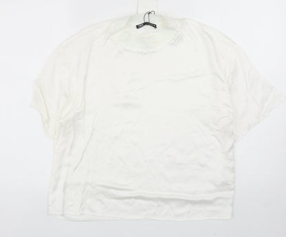 Womens UK Size S Zara White Basic Blouse